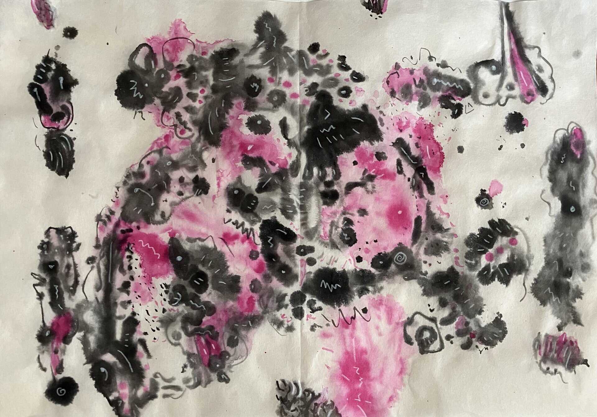 Untitled Sumi and India Ink painting by Elaine Lauzon.