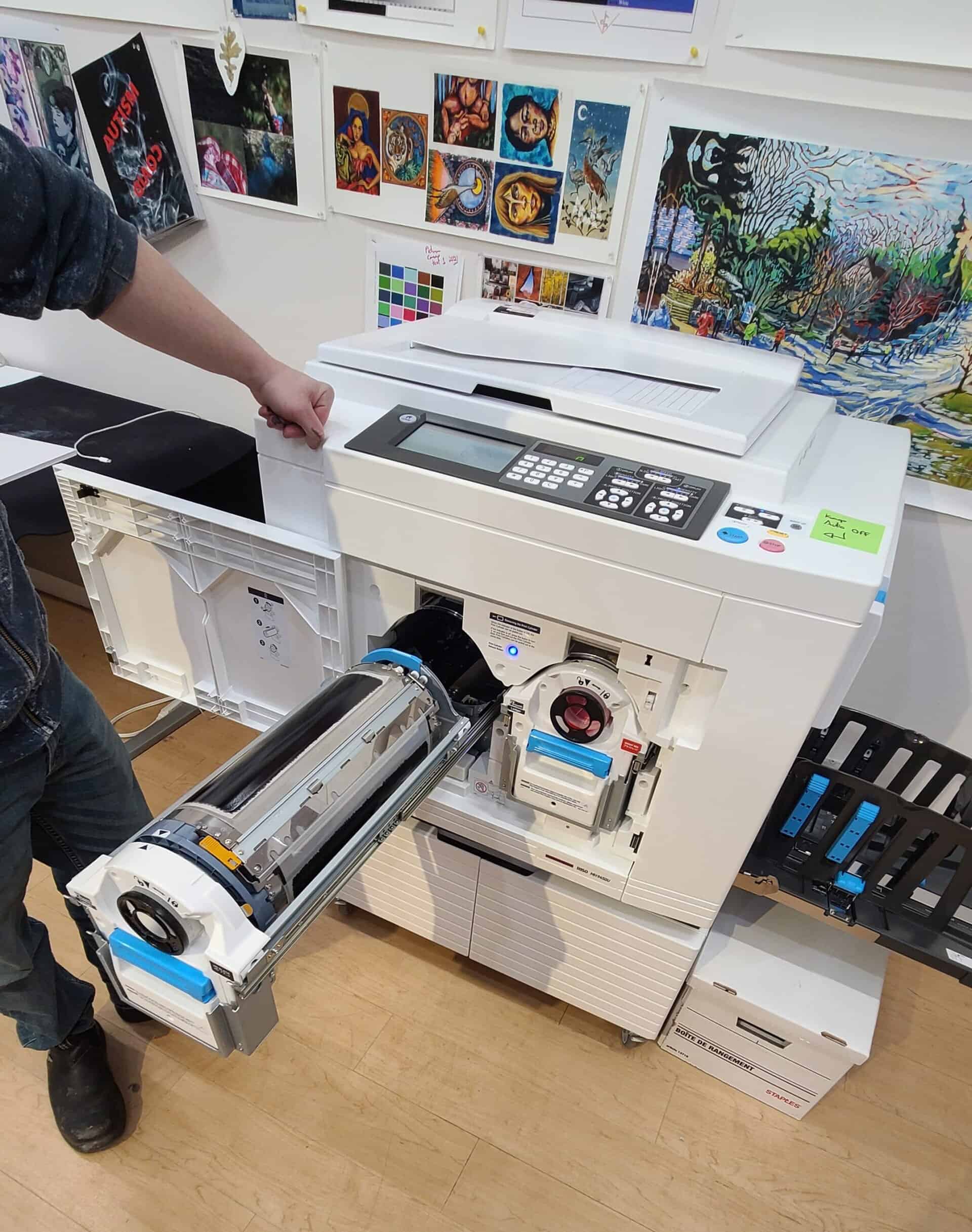A Risograph duplicator in the Digital Printing Studio.